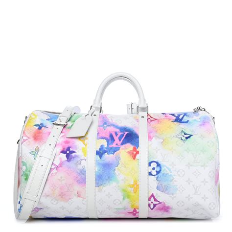 LOUIS VUITTON Monogram Watercolor Keepall Bandouliere 50 .